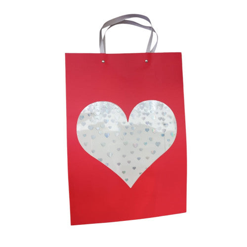 Bolsa De Regalo Corazón Mediana X12 Unidades