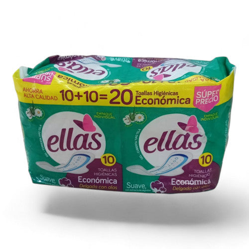 Paquete De Toallas Ellas 10+10 X6 Paquetes