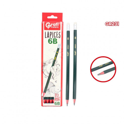 lapiz grafi colors de dibujo 6B X12 unidades GR231 X3 unidades