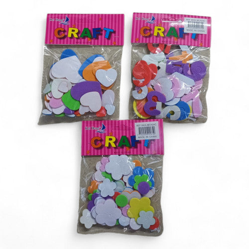 Paquete De Figuras En Foamy Con Adhesivo X12 Paquetes