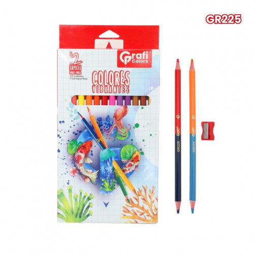 Lapices De Colores Grafi Colors Doble Punta 4mm X12 Unidades GR225 X6 Paquetes