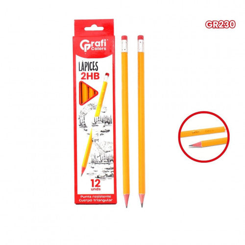 Lapiz Grafi Colors HB Estandar X12 Unidades GR230 X 12 Paquetes