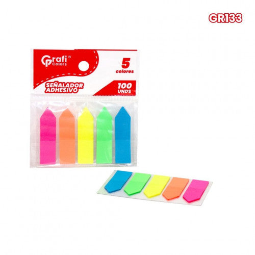 Señaladores De Página Grafi Colors Adhesivo Neón GR133 X24 Unidades