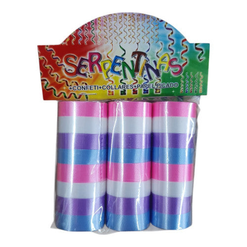 Serpentina X3 Satinada Surtidas X12 Paquetes