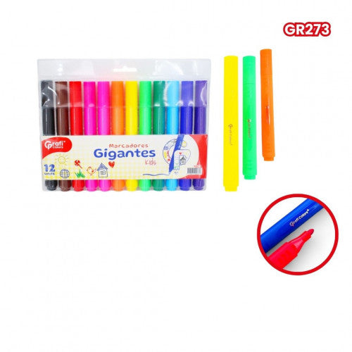 Plumones Grafi Colors Triangular X10 Unidades GR273 X2 Paquetes