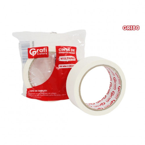 Cinta De Enmascarar Grafi Colors 36mm X20 MTRS GR180 X12 Unidades