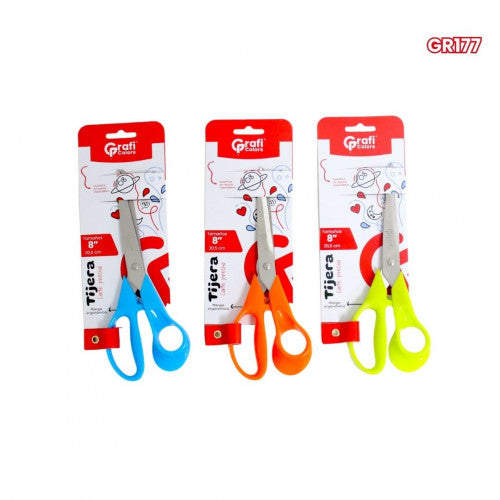 Tijeras Grafi Colors 8" Colores Surtido GR177 X12 Unidades