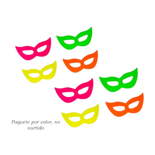 Antifaz Sencillo Neón 12Piezas X6 Unidades