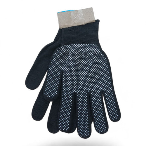 Guante Nylon Negro Con Puntos Blancos X12 Pares