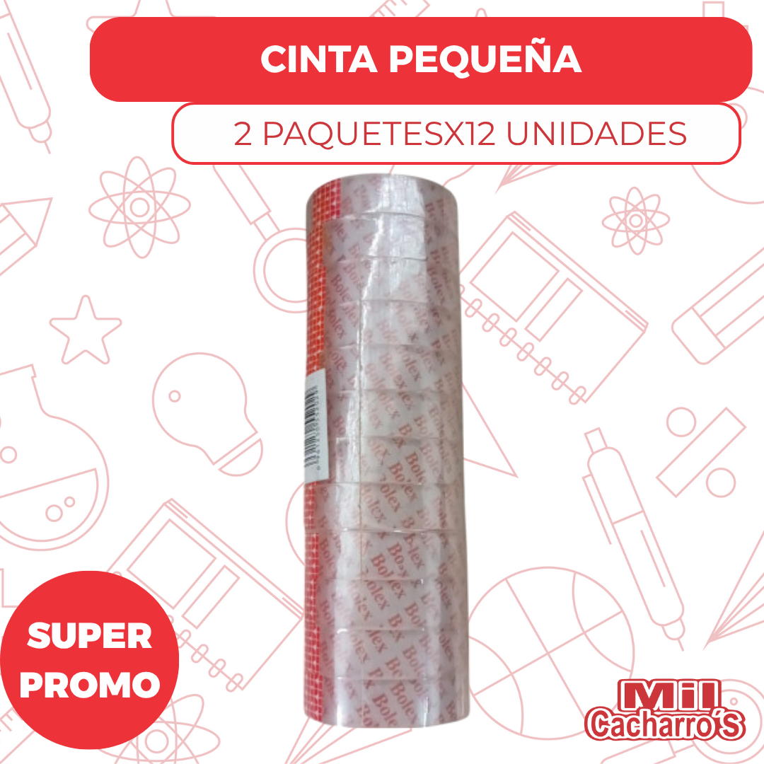 Cinta Adhesiva Pequeña (X 12) X2 Paquetes