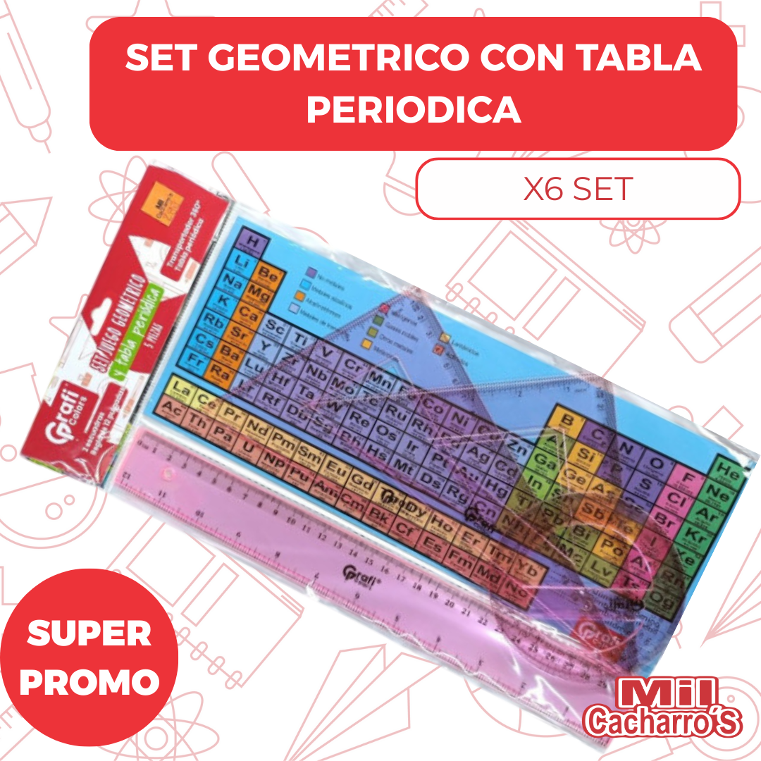 Set Geométrico Grafi Colors GR172 X6 Unidades