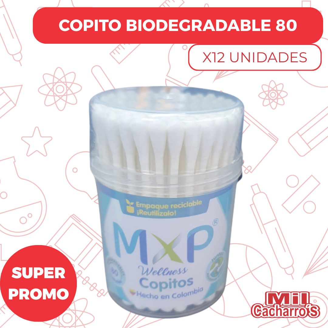 Copitos Biodegradables MXP Por 80 X12 Unidades