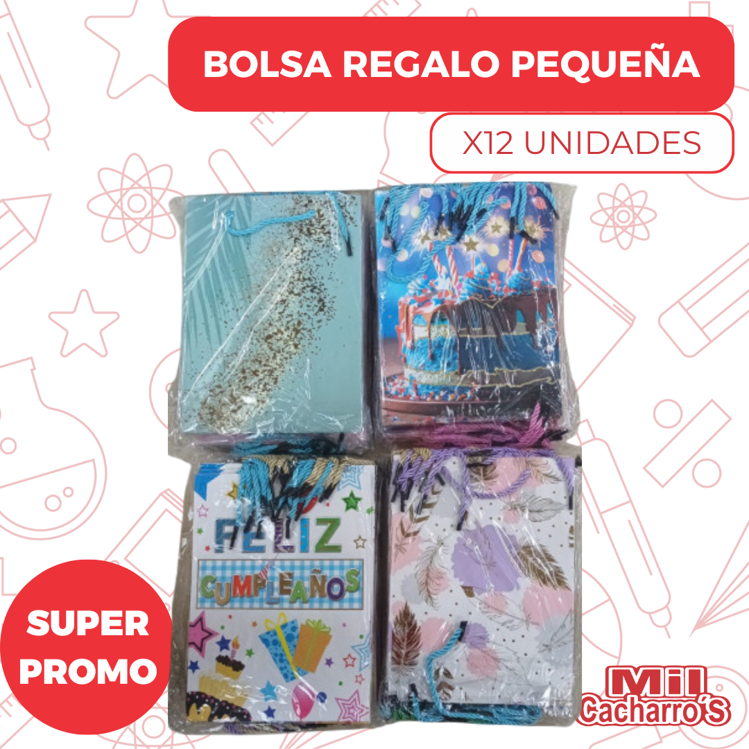 Bolsa Regalo Pequeña Surtida X12 Unidades