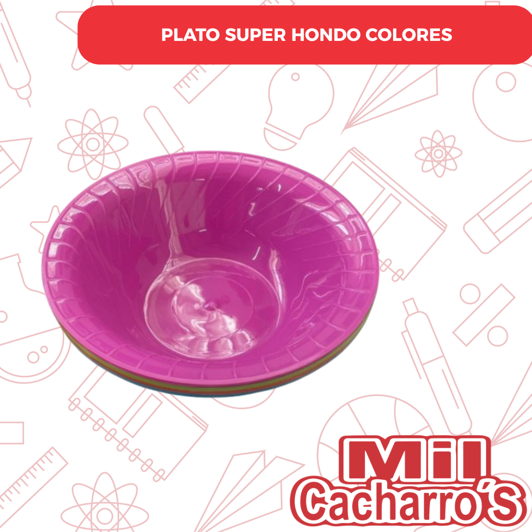 Plato Super Hondo De Colores