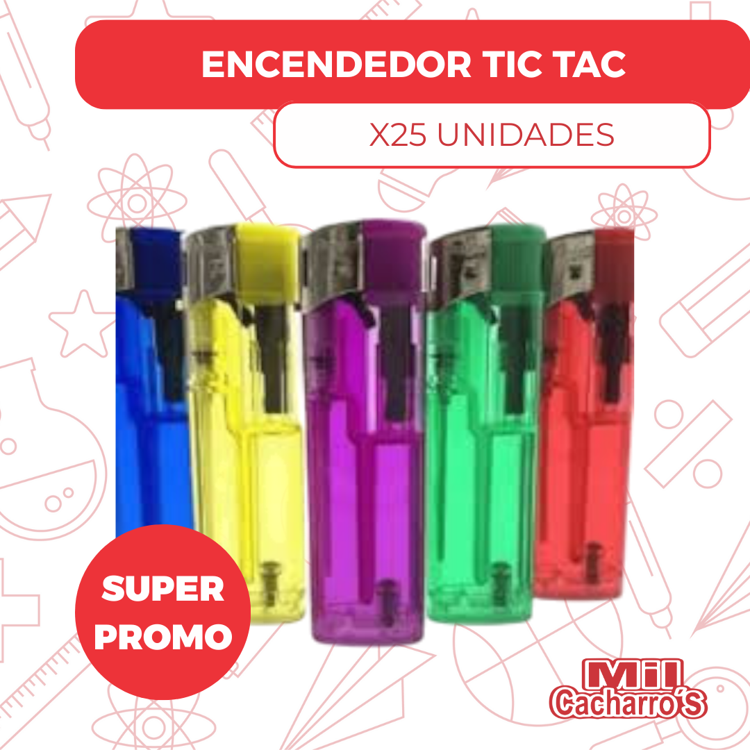 Caja De Encendedor Tic Tac x25 Unidades