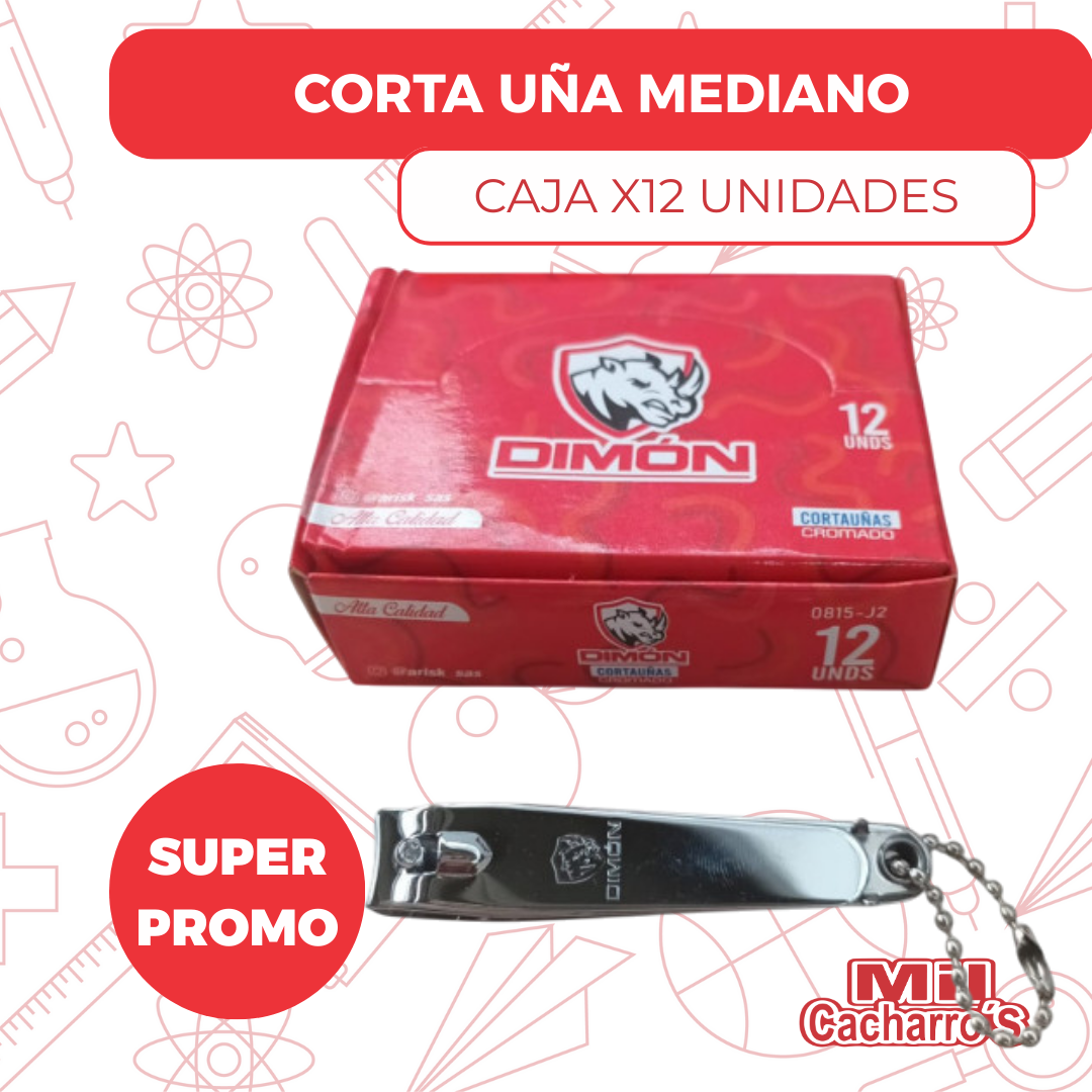 Caja Cortauñas Mediano Dimón 12 Unidades X3 Cajas