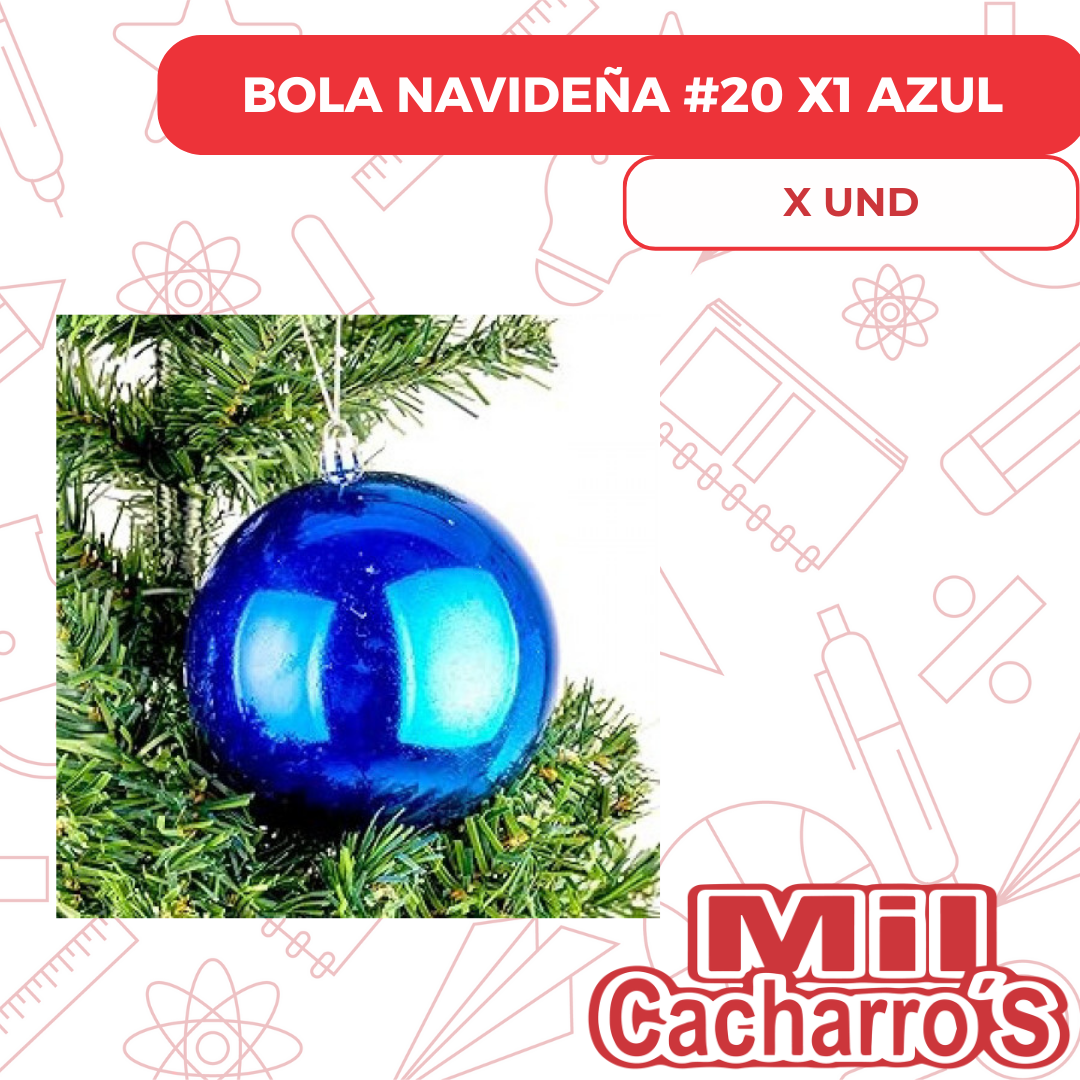 Bola Navideña #20 X1 Azul