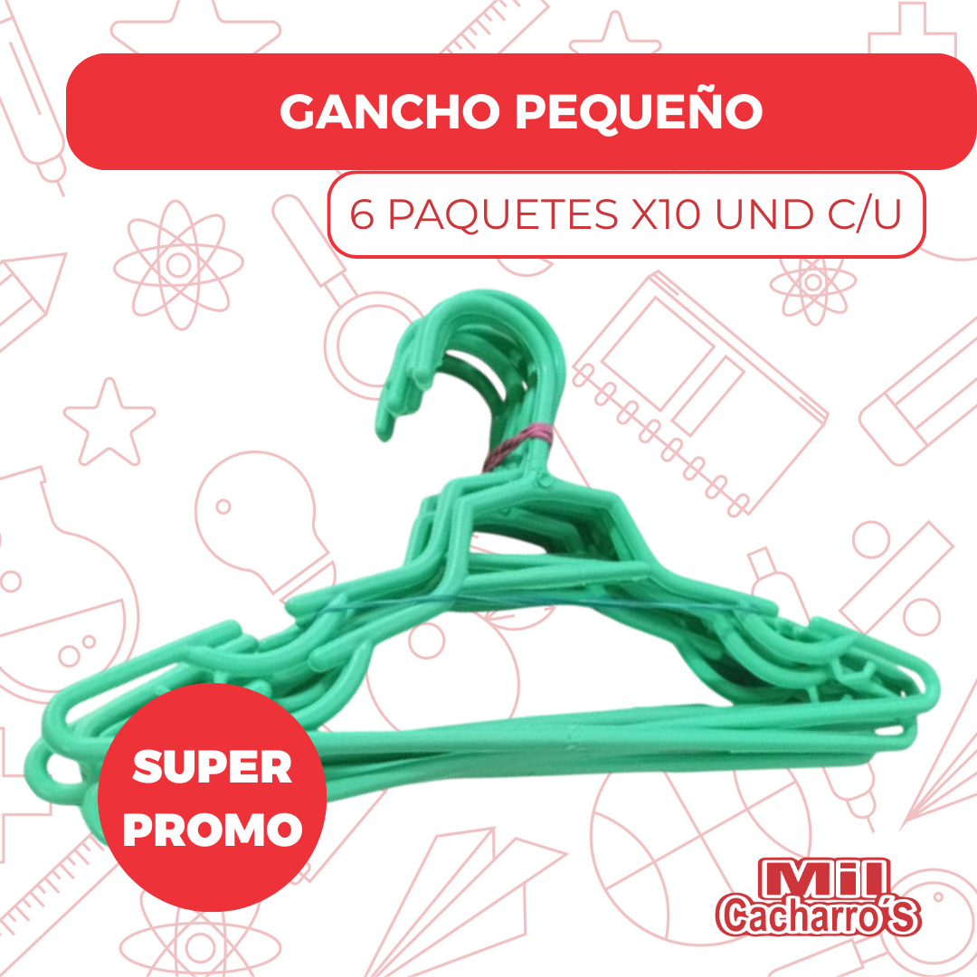Gancho Pequeño 6 Paquetes X10 Unidades