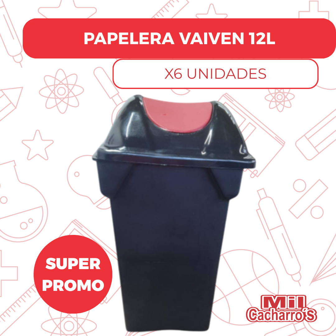 Papelera Vaivén 12LTR X6 Unidades
