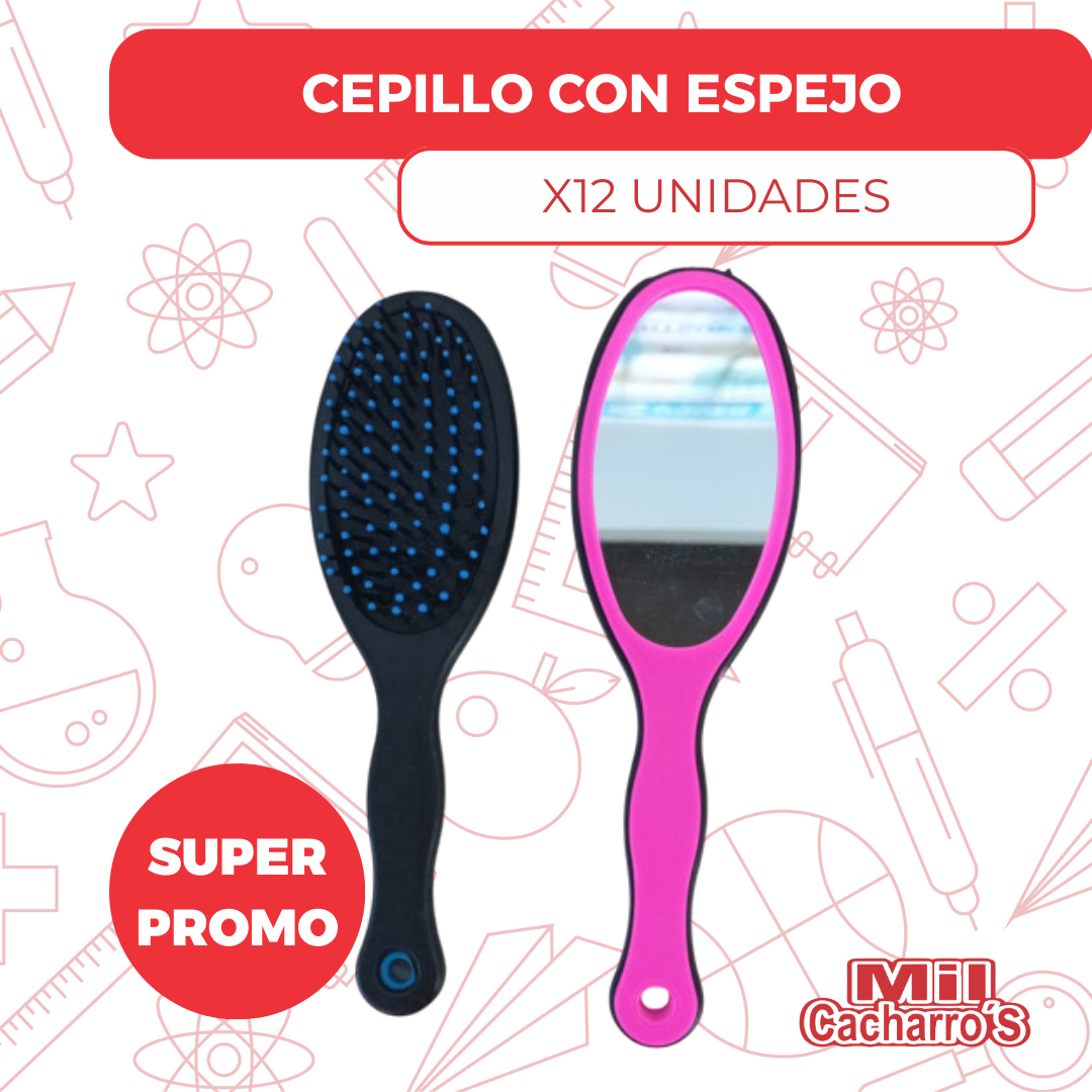 Cepillo Con Espejo X12 Unidades