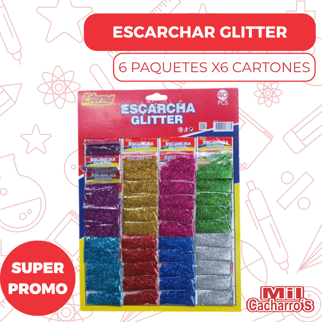 Escarcha Glitter 40 Pcs Eterna X6 Cartones