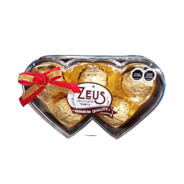 Estuche Doble Corazón Zeus - 6 Estuche Con 9 Chocolate C/u