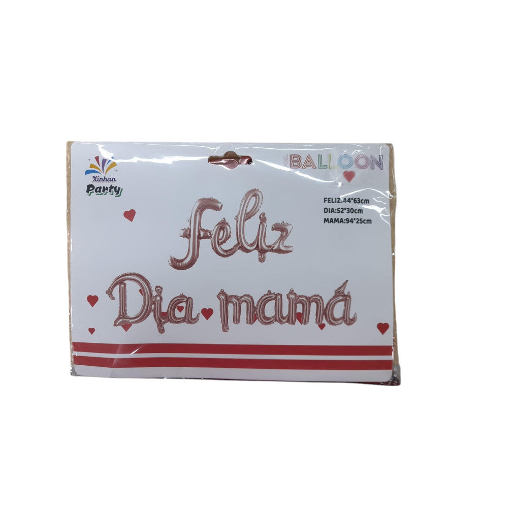 Letrero Inflable Cursivo Feliz Dia Mamá Colores Surtido X12 Paquetes