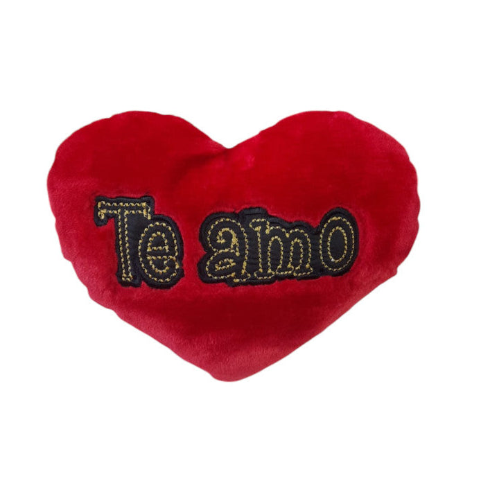 Peluche Corazón Rojo Bordado X6 Unidades