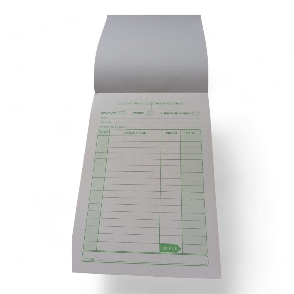 Talonario Cuenta De Cobro Papel Periódico Pequeño X20 Unidades