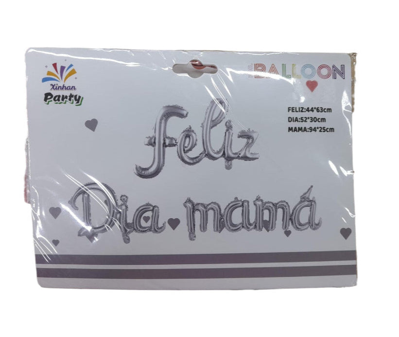 Letrero Inflable Cursivo Feliz Dia Mamá Colores Surtido X12 Paquetes