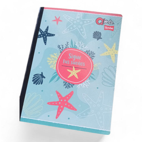 Cuaderno 100 Hojas Sin Stickers Rayado Y Cuadrado Q´NOTA X9 Unidades