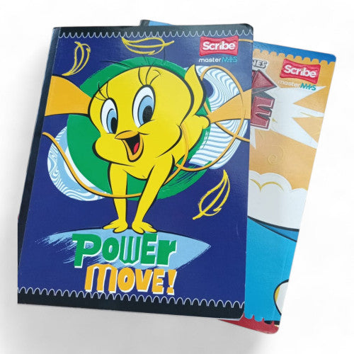 Cuaderno 100 Hojas Con Stickers Rayado Y Cuadriculado Alto Relieve Master M+S X3 Unidades