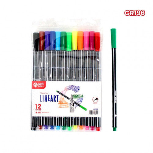 Estuche Lineart Grafi Colors Colores X12 GR196 X 3 Paquetes