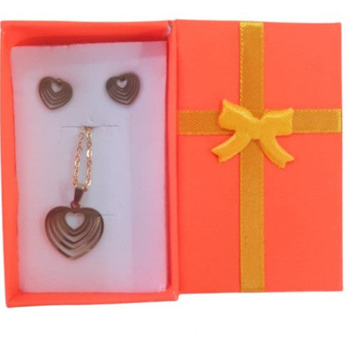 Juego Arete Y Cadena Caja X6 Unidades