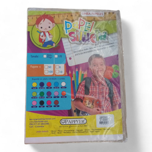 Papel Silueta 1/8 Paquete X10 Unidades X12 Paquetes
