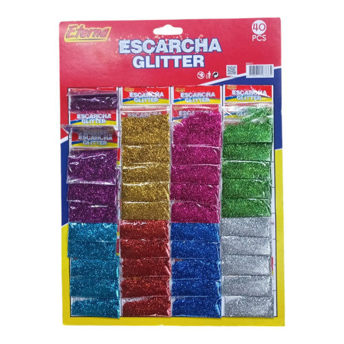 Escarcha Glitter 40 Pcs Eterna X 3 Cartones