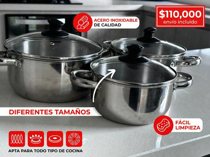 Juego de ollas x3 DKASA