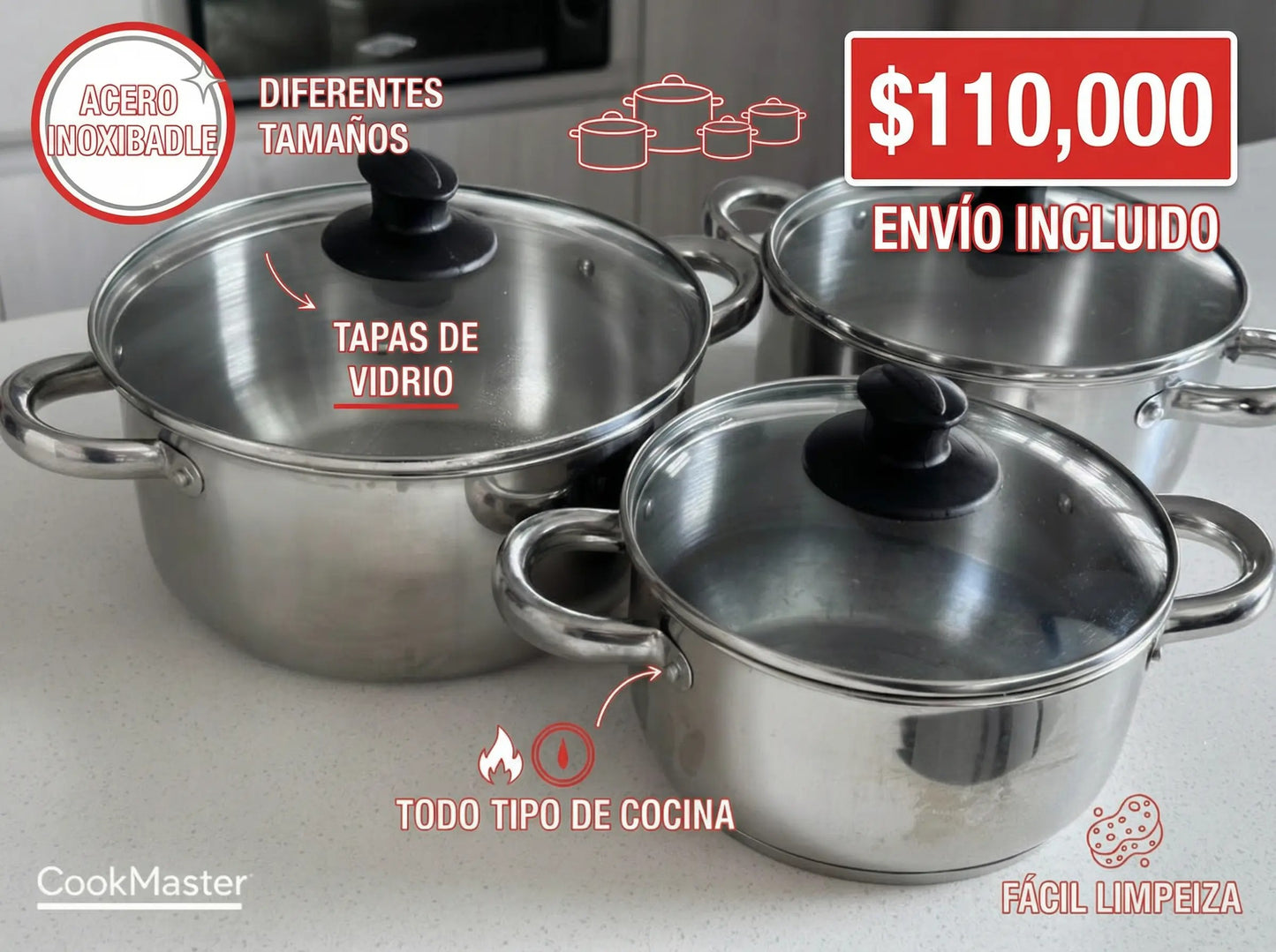 Juego de ollas x3 DKASA