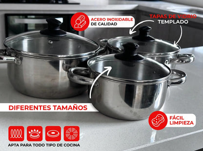 Juego de ollas x3 DKASA
