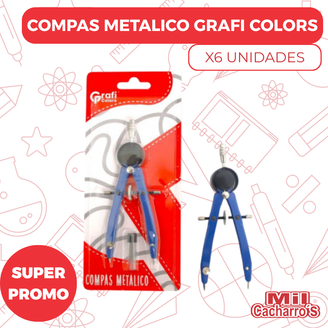 Compas Grafi Colors Metalico GR245 X6 Unidades