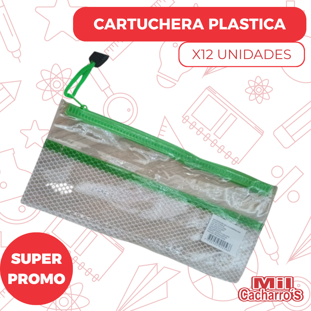 Cartuchera Plástica Sencilla X12 Unidades