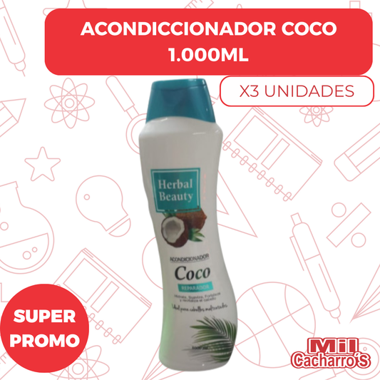 Acondicionador Coco 1000ML X3 Unidades