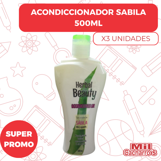 Acondicionador Sábila X500ML X3 Unidades