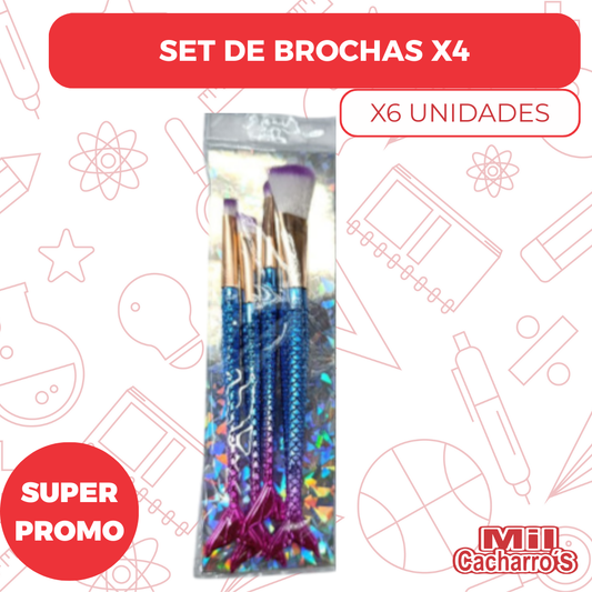 Set De Brochas X4 Unidades /8212 X6 Paquetes