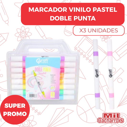 Marcador Vinilo Grafi Colors Pastel X8 Unidades GR210 X3 Paquetes