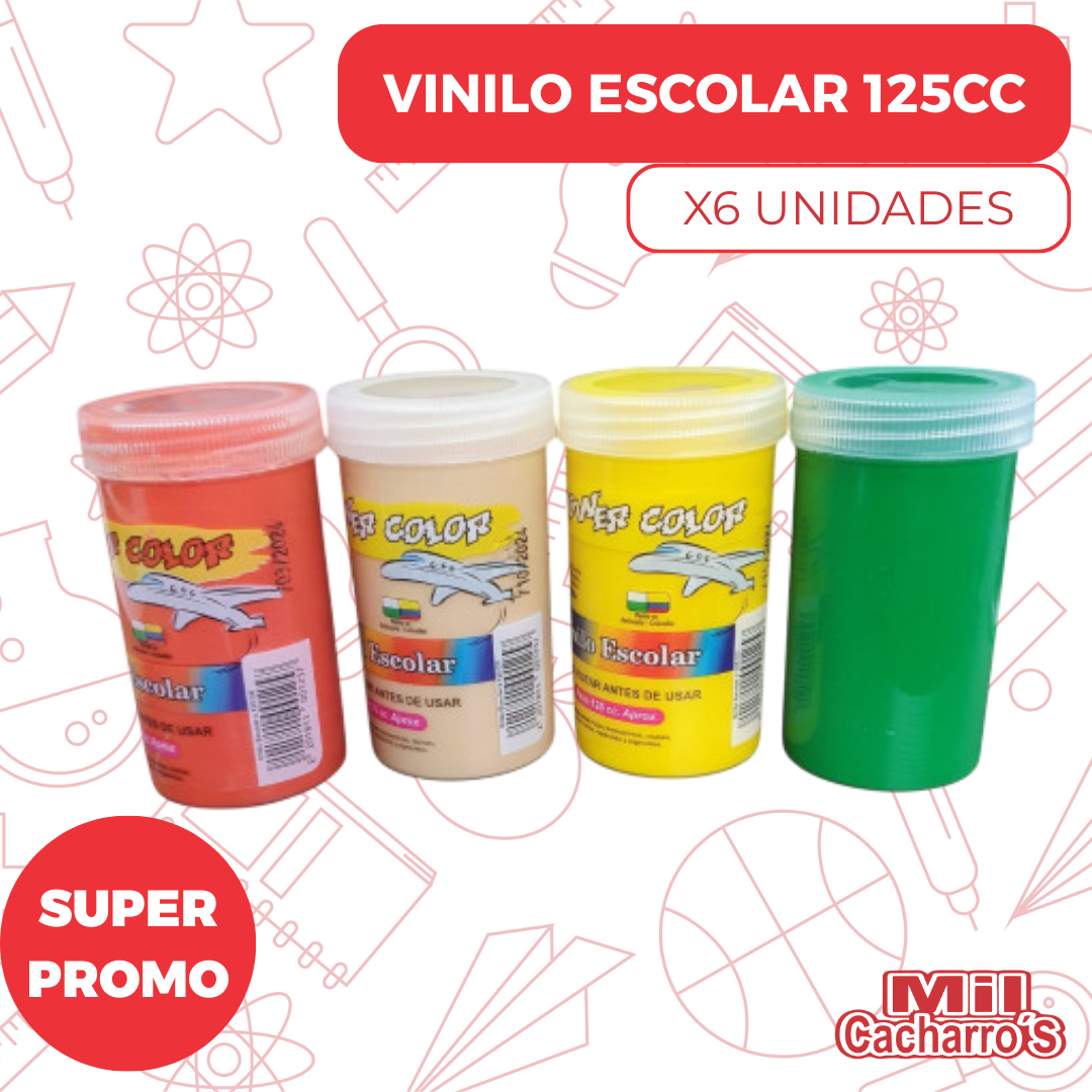 Vinilo Escolar X125CC Power Color Surtido X6 Unidades