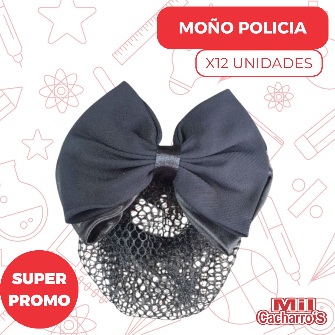 Moño Policia X12 Unidades