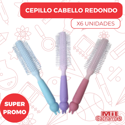 Cepillo Cabello Redondo X6 Unidades