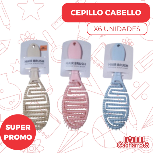 Cepillo Cabello X6 Unidades