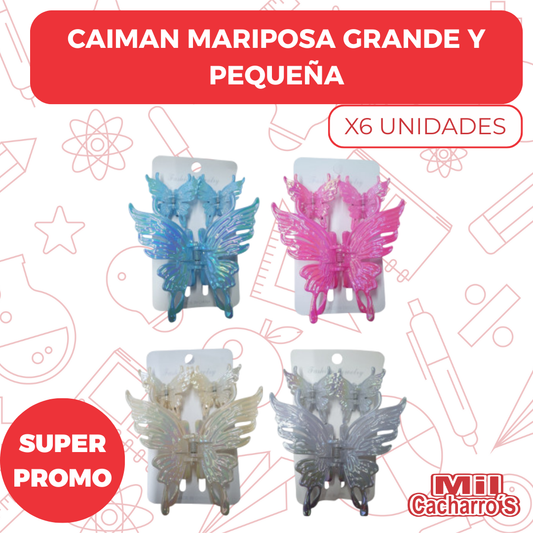 Caiman Mariposa Grande + Dos Caimanes Pequeños X6 Unidades